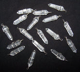 Wholesale CLEAR QUARTZ  WIRE WRAPPED CRYSTAL CUT STONE PENDANTS
